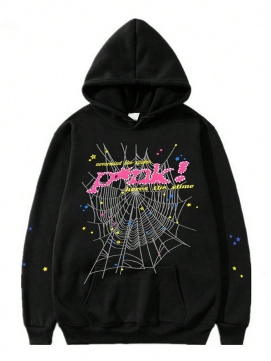 Hip Hop Spider Hoodies Set Y2k Hoodie Tracksuit Pullover Sweatshirt For Women Men Matching Hoodies For Couples - Black hoodie - 查看 1