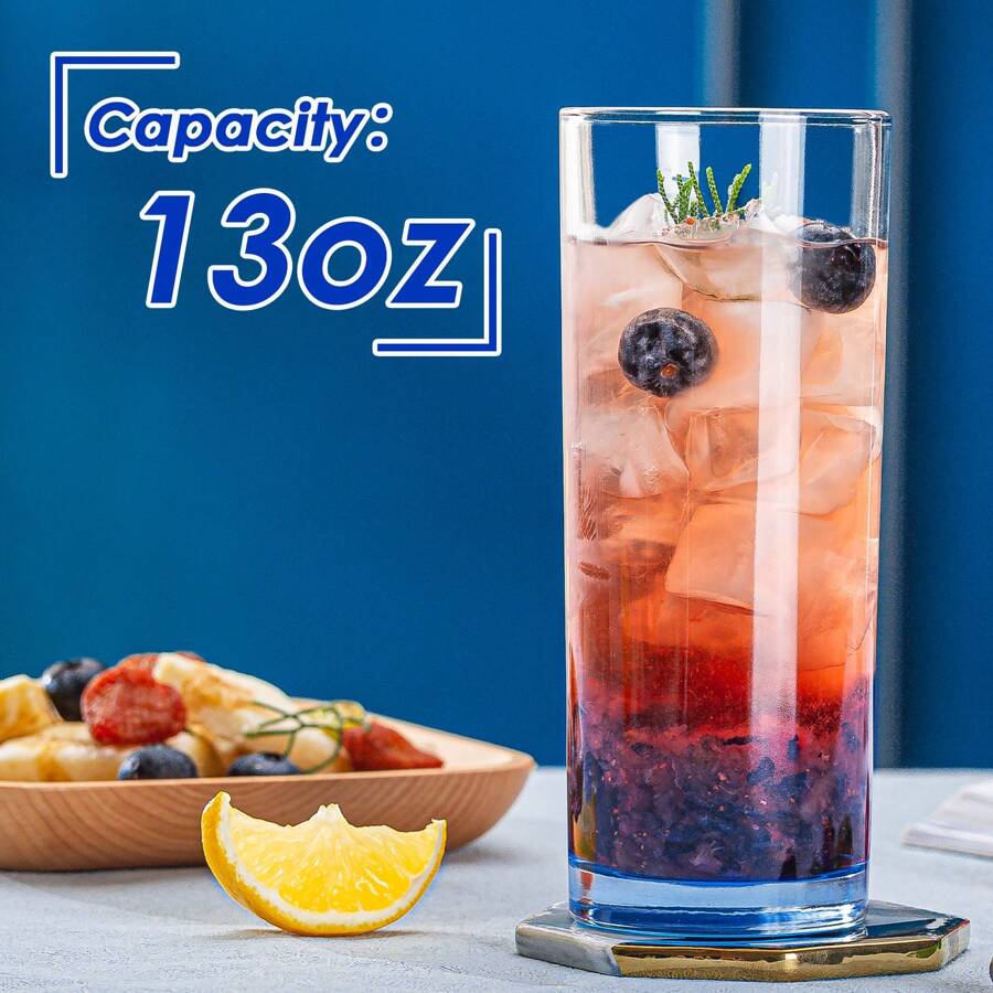 Lot De 8 Verres à Boire Avec Pailles Et Carafe à Eau, Verrerie Côtelée, Verres Highball, Carafe De Chevet Et Verres De Cuisine Avec Pichet En Verre Et Gobelets Pour Boissons, Café