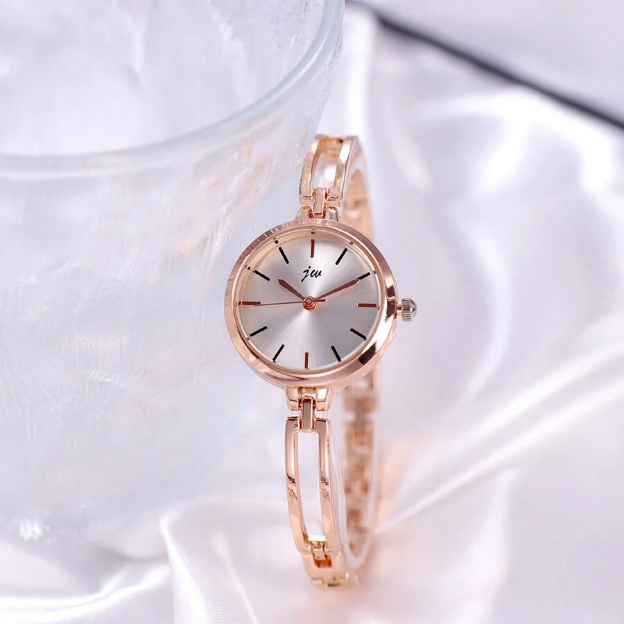jw 1pc Women Minimalist Alloy Quartz Bracelet Watch, Suitable For Daily Wear
