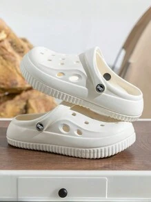 夏季沙滩凉鞋，防滑时尚户外拖鞋，简约木屐 - 白色 - 查看 2