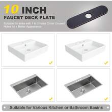 10" Sink Faucet Hole Cover Deck Plate (Arc Edge) For Kitchen & Bathroom Vanity Sink, Faucet Oil Rubbed Bronze Escutcheon Plate Stainless Steel Outside Faucet Cover Cap For 1 Or 3 Hole Mixer Tap Home Bathroom Decor - Oil Rubbed Bronze - View 4