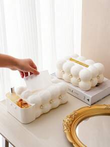 1 Stück Süßigkeiten Taschentuchbox, Dekor mit Kunstperle, multifunktionale Aufbewahrungsbox, geeignet für Wohnzimmer, Fernbedienungsaufbewahrung, Küchenrollenhalter, Taschentuchbox schwarz, Taschentuchhalter, weiße Taschentuchbox, Taschentuchhalter, weiß, Feuchttücherhalter, Servietten Halter, für Familienfeiern, für Zuhause Küche Schlafzimmer Wohnzimmer Esszimmer, Wohndekoration Accessoires, dekorative Box, Geschenk zur Hochzeit für Frauen, Sommerfestival Reisebedarf