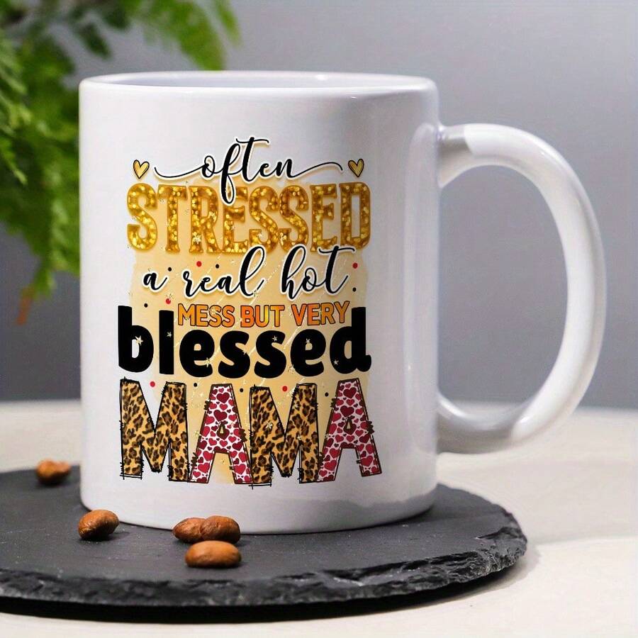 1pc 11oz Minimalist Giving To Elders Mug, Ceramic Coffee/ Tea Mug, Innovative Mug, Gift Mug, Decorative Mug, Unique Birthday Gift, Can Be Given To The People You Care About In Personal Space Decor, Engagement Party And Other Scenarios, Christmas - 11盎司 - 查看 1