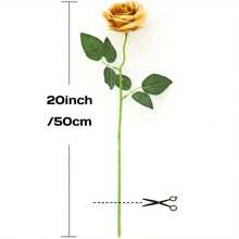 1 szt./3 szt./5 szt./10 szt. [Realistyczne nieblaknące sztuczne róże] Sinsoledad Złote jedwabne róże - Wielofunkcyjne plastikowe samodzielne sztuczne kwiaty na Boże Narodzenie, Nowy Rok, Walentynki, dekoracje wewnątrz i na zewnątrz, realistyczna nieblaknąca sztuczna kompozycja kwiatowa
