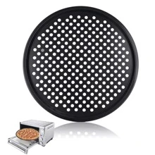 Molde Charola Para Hornear Pizza Perforada Antiadherente - Gris - Ver 1