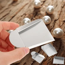 1pc Stainless Steel Jewelry Scoop - Mini Square Beading Scoop, Crafted Jewelry Scoop, Suitable For Round & Asymmetrical Beads