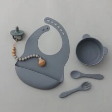 Edible-Grade Soft Silicone Multi-Color Anti-Spill Bibs, Stain Resistant, Shatter Proof, Easy To Carry, Essential For New Parents - Multicolor - View 4