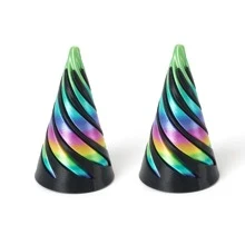 2 件超级减压 3D 打印双面螺旋锥 - 彩色渐变结构，适合作为万圣节和圣诞节礼物，金属纤维结构，坐立不安玩具，坐立不安，感官玩具 - 彩色 - 查看 13