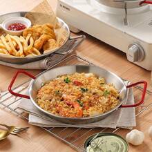 1pc Stainless Steel Seafood Pan For Camping And Outdoor Cooking - Perfect For Quick And Easy Meals - Silver - View 4