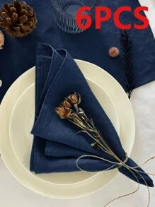 2/6/12pcs Simple Solid Color Soft Absorbent Cloth Napkins, Suitable For Wedding, Party, Banquet, Restaurant, Kitchen, Picnic, Dining Table Decoration - Multicolor - View 17