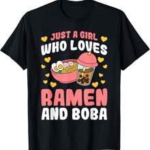 Just A Girl Who Loves Ramen And Boba Tea Otaku Teen Girls T-Shirt