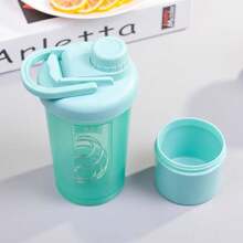 Botella agitadora para proteína de 500ml, botella agitadora, botella mezcladora de batidos de fruta con bola mezcladora, a prueba de fugas, botella deportiva portátil para fitness, botella de agua para exteriores