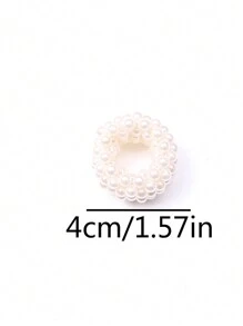 Elegant And Simple Full Faux Pearl High Elastic Mini Hair Tie, Pearl Hair Tie, Ponytail Bun Hair Tie For Women And Women, Suitable For All Seasons And Hair Types