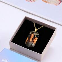 1 Custom Picture Necklace, Custom Text Pictures, Hip-Hop Style Personalized Pendant Necklace Jewelry, Custom Image Jewelry Gift Sequins Gold, Silver, Rose Gold Fashion, Retro, Unisex, Old Money, Punk, Wild Customization, Personalization, Boyfriend Gift - Multicolor - View 16