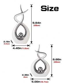 1 paio di decorazioni in ceramica di alta qualità e design moderno, adatto per Mobile TV, Soggiorno, Cantinetta vini, Libreria, Decorazione ufficio, ottimo regalo per il Ringraziamento, Natale, Festa del papà - Multicolore - Visualizzare 9