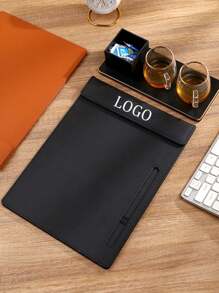 1pc Customized PU Leather Conference Folder, A4 File Folder, Business Writing Clipboard, Leather Writing Board, Magnetic Clipboard, Note And Receipt Holder, Suitable For Business Hotels, Schools, Offices, Companies, Personalized Creative Gift,Back To School,School Supplies - Multicolor - View 5