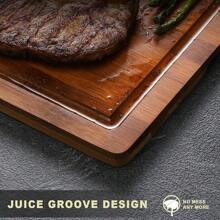 Hiware Extra Large Bamboo Cutting Board For Kitchen, Heavy Duty Wood Cutting Board With Juice Groove,  Bamboo, Pre Oiled, 18" X 12" X 0.6" - 棕色 - 查看 4