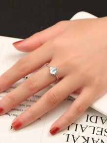 100% 天然石榴石 / 太阳石 / 托帕石女士戒指 925 纯银宝石戒指时尚可调节结婚戒指周年纪念珠宝新年情人节礼物 - 花葉 - 查看 12