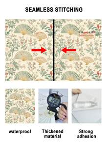 YUANYI 1 cuộn giấy dán tường tự dính kích thước 17,52in*78,74in, họa tiết quạt và hoa, chống thấm nước, chống trượt, có thể tháo rời và tái sử dụng, thích hợp cho kệ tủ bếp, lót ngăn kéo, trang trí lại mặt bàn, lót tủ, giấy dán tường phòng tắm. - Nhiều màu - Xem 8