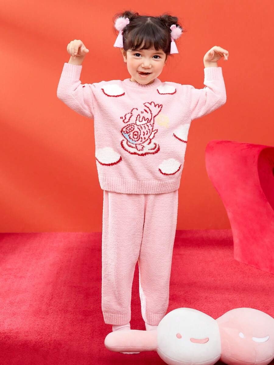 Balabala Baby Red Fleece Set, Warm And Festive Lunar New Year Wear - Red and White - View 1