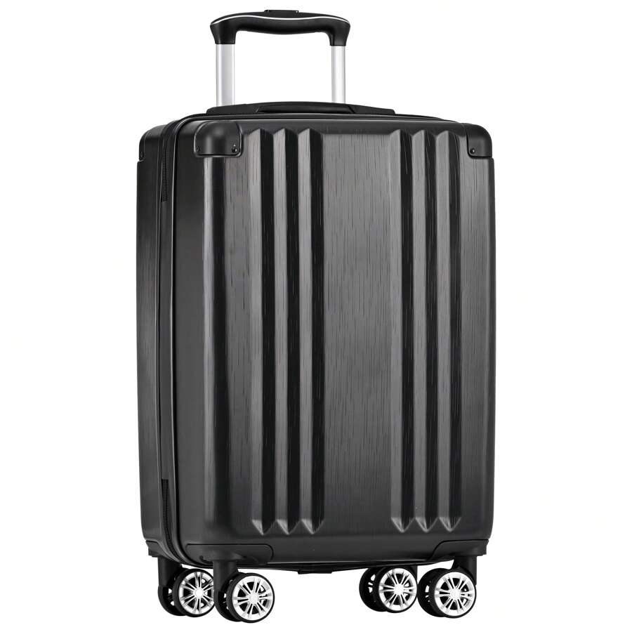 Hard-Shell Suitcase, Rolling Suitcase, Hand Luggage, 4 Wheels, ABS Material, TSA Customs Lock, Black
