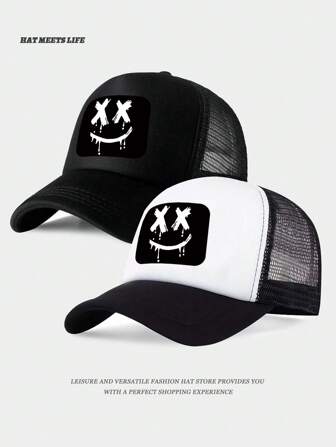 Adjustable Breathable Mesh Baseball Cap With Milan Italy Pattern Print, Unisex Outdoor Sun Hat For Daily Commute