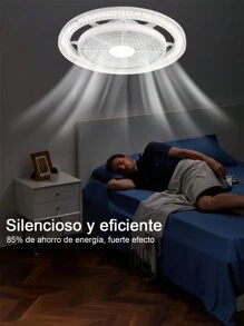150W led ventilador de techo ventilador de luz de control remoto de cristal super brillante - Blanco - Ver 5