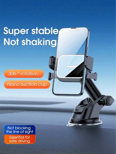 1 pieza Soporte de teléfono para coche, soporte de teléfono montado en el espejo retrovisor, soporte universal de teléfono para coche para el tablero, la rejilla de ventilación, ajustable y multifuncional