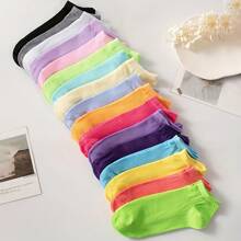 20 Pairs Of Candy Color Socks, Casual Breathable Low Top Socks, Women's Stockings And Stockings - 彩色 - 查看 3