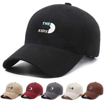 1pc Letter Print Solid Color Boho Casual Cute Party Streetwear Polyester (Dacron) Metal Decor Outdoor Sun Protection Soft Top Baseball Cap, All Season