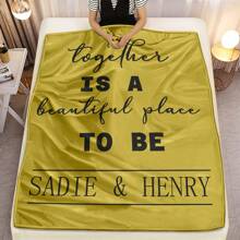 1 pieza Manta personalizada con nombre/aniversario, manta de regalo súper suave y cómoda, ideal para dormitorio, sala de estar, sofá, oficina, perfecta para regalos, viajes y camping