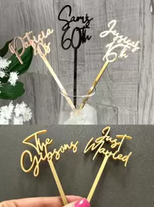 Custom Acrylic Birthday Cake Placards. - Multicolor - View 2