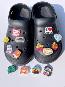 14pcs/Set PVC Religious Themed Soft Jelly Shoe Charms, Detachable For Clogs, Jelly Shoes, Sandals, Suitable As Party Gifts