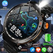 Orologio intelligente sportivo all'aperto resistente e durevole per uomo KENPANG 2025, chiamate senza fili (ricezione/effettuazione), torcia LED, tracciamento dei movimenti, bussola, più modalità sportive, smartband impermeabile IP68, batteria da 600mAh, tracker fitness, monitoraggio del battito cardiaco e del sonno, adatto per iOS e Android - Multicolore - Visualizzare 2