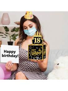 1 Set Happy Birthday Money Gift Box, Surprise Party Cash Box, Suitable For All Ages Party Decor, Funny Money Pull Out Box Set - Multicolor - View 5