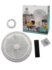 150W led ventilador de techo ventilador de luz de control remoto de cristal super brillante - Blanco - Ver 11