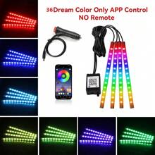 Automotive Interior Decorative Lights LED Car Foot Light Atmosphere Lamp Ambient Lamp Remote/Voice/APP Control Neon - RGB - View 11
