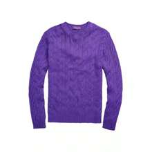 Ralph Lauren Cableknit Cashmere Sweater |  | Men Sports Sweaters - Purple - View 2