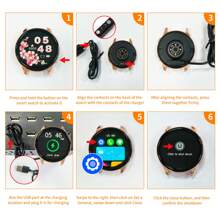 1 件硅胶表带运动智能手表，1.5 英寸圆形高清全屏触摸，计步器，卡路里，多种运动模式，闹钟，呼叫和消息通知，兼容 Android 和 IOS，是送给家人、朋友、男士和女士的绝佳礼物 - 銀色 - 查看 10