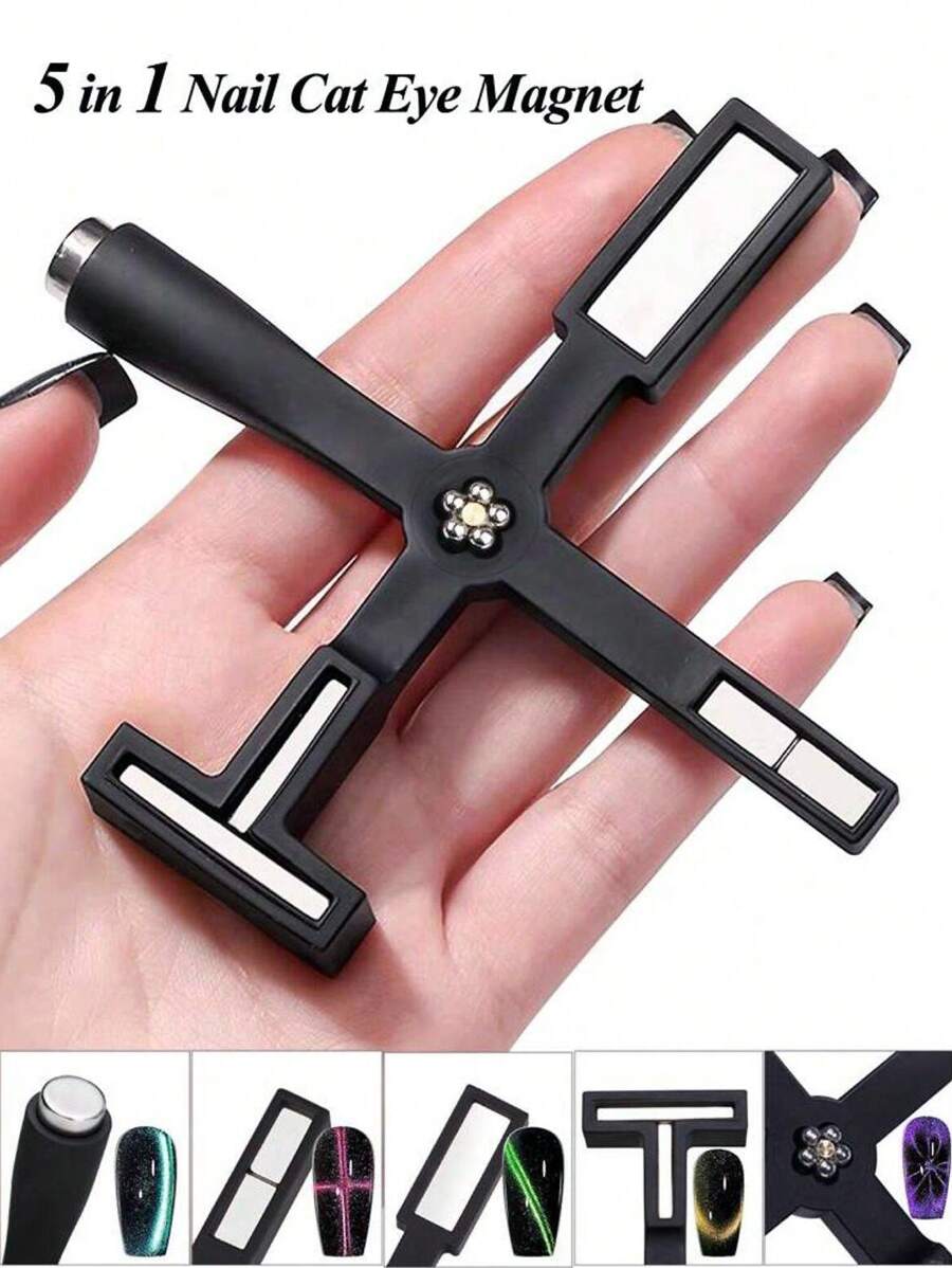 Aimant œil De Chat Pour Ongles, 5 En 1 Aimant Pour Cat Eyes Vernis à