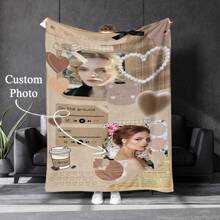 1pc Customized Personalized Blanket With Your Own Photo Or Design, Ideal For Self-Use Or Gifting To Friends. Suitable For Sofa, Bed, Travel, Soft & Skin-Friendly. Can Be Customized With Favorite Idol, Star, Album, Or "Number One Girl" Designs. - Multicolor - View 18