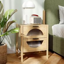 Bamboo Nightstand Mid-Century Modern Bedside Table - Khaki - View 7