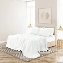 LUX DECOR 6-Piece Embroidered Bed Sheet Set – Brushed Microfiber Material, Deep Pocket Design, Lightweight & Breathable For Everyday Use – Graduation Gifts, Home Decor, Winter Vibes, Sleep Protection For Dorms, Student Beds, Back‑To‑School Gift, Christmas Decor, New Year Vibes