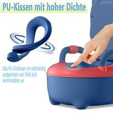 Aufun Baby Töpfchen Toilettentrainer Kinder Toilettensitz, Abnehmbarer mit Armlehne, Anti-Rutsch-Füße Kindertoilette, für 3~6 Jahre alt Kinder - Blau - Übersicht 3