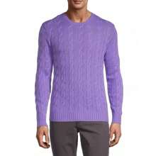 Ralph Lauren Cableknit Cashmere Sweater |  | Men Sports Sweaters - Lavender - View 6