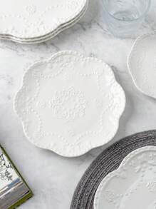 Bộ 2/4 đĩa gốm sứ cao cấp in hình bướm, nhiều kích cỡ, có thể xếp chồng lên nhau, thích hợp đựng bít tết, mì ống, sushi, salad, món tráng miệng (không đựng súp), hình tròn, chất liệu gốm. Thích hợp sử dụng tại nhà, nhà hàng, nhà bếp, dùng được trong máy rửa chén/lò nướng/lò vi sóng, tuyệt vời cho tiệc tân gia, lễ tạ ơn, giáng sinh - trắng - Xem 8