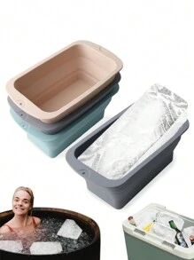 1 pieza Molde de silicona plegable extra grande para hielo, capacidad de 3L, apto para remojar en frío o enfriar, molde de hielo reutilizable, aplicable para bañeras de hielo, molde de hielo extra grande