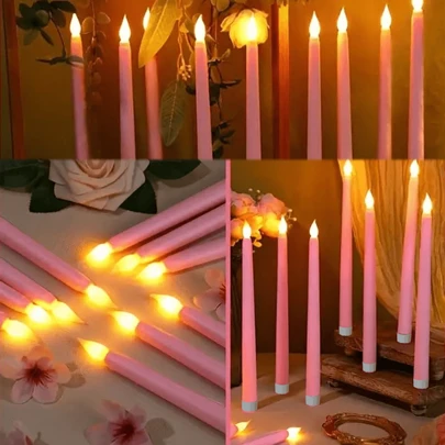 Bộ 3 nến trụ không ngọn lửa, nến chạy bằng pin dùng để trang trí ngày lễ lãng mạn, nến LED điện tử không khói - Thích hợp cho gia đình, ngày lễ và đám cưới - Bộ 3 món, trang trí nhà cửa, quà tặng, nến LED, đèn nến giả, quà tặng sinh nhật, tốt nghiệp, trang trí Giáng sinh, trang trí phòng Giáng sinh, quà tặng Giáng sinh
