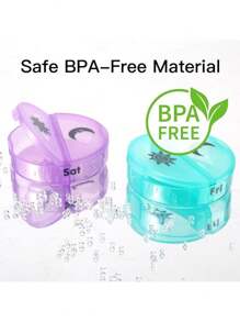 Organizer settimanale per pillole da 2 volte al giorno, scatola portapillole da viaggio per 7 giorni, confezione per 2 volte al giorno (AM/PM), organizer portatile per medicinali, vitamine, olio di pesce e integratori