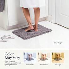 BELADOR Bathroom Rugs Sets 2 Piece- Plush Bath Mat Set Quick-Dry Soft Chenille Mat With Rubber Backing, Absorbent Rug Set, Washable Bath Rugs - Bath Mats 24x17 + 30x20 - 01 Gray - View 5
